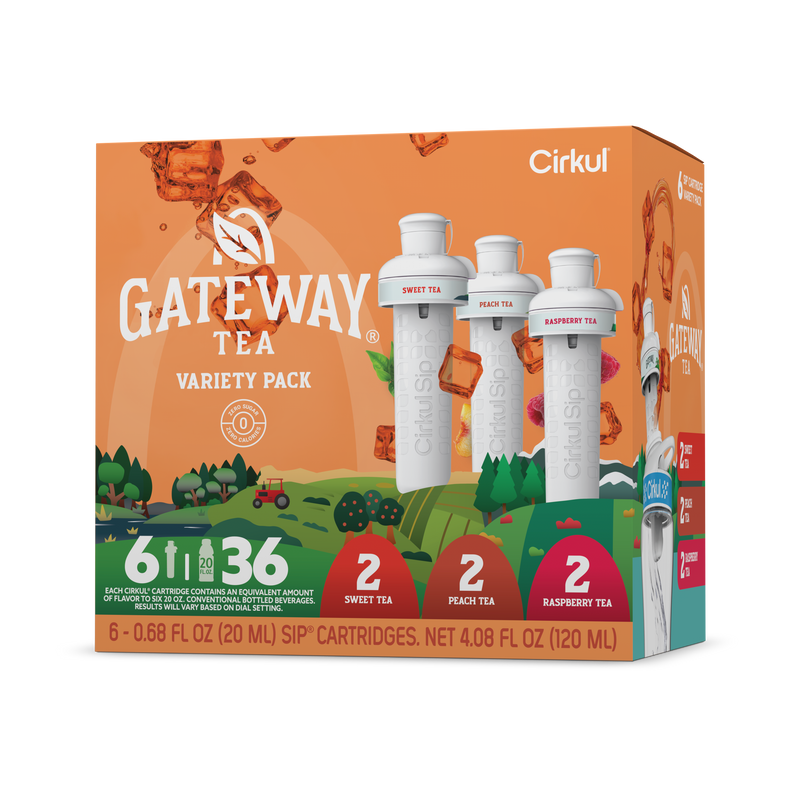 Zero-Calorie Gateway Tea 6-Pack Variety Pack HM0F - Sugar-Free Fruit Flavor Cartridge Refill - Default Title