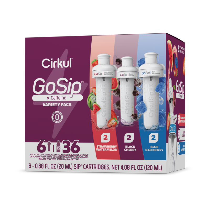 Sugar-Free GoSip 6-Pack Variety Pack CB6Q - Electrolyte Hydration Enhanced Taste Cartridges - Default Title