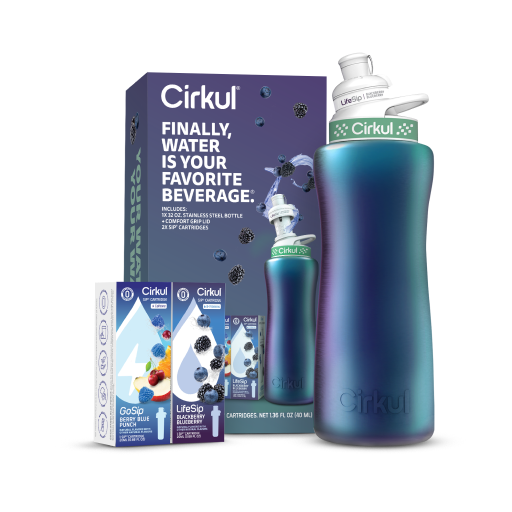 Fun Food Fidget 32oz. Chameleon Stainless Steel Bottle Starter Kit 95KR - Deliciously Soft Cupcake Sensory Glob Detail