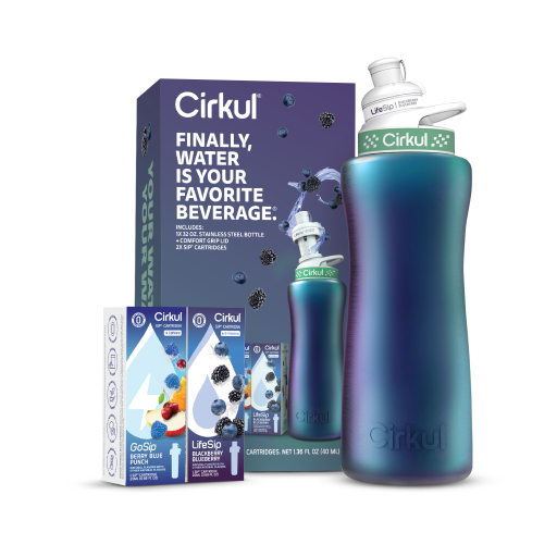 Fun Food Fidget 32oz. Chameleon Stainless Steel Bottle Starter Kit 95KR - Deliciously Soft Cupcake Sensory Glob Detail