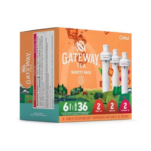 Zero-Calorie Gateway Tea 6-Pack Variety Pack HM0F - Sugar-Free Fruit Flavor Cartridge Refill Detail
