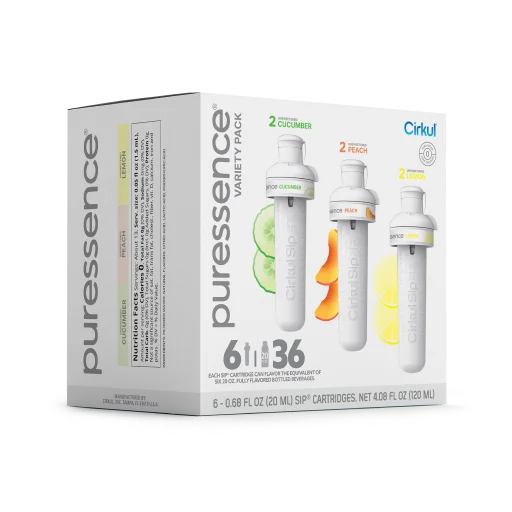 Refreshing Electrolyte Puressence 6-Pack Variety Pack 3T3F - Electrolyte Hydration Enhanced Taste Cartridges Detail
