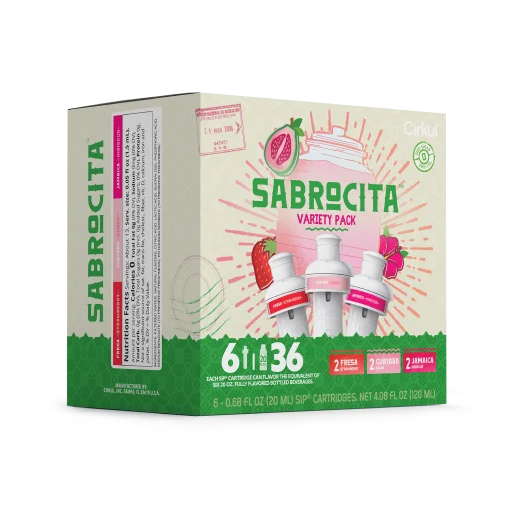 Natural Fruit Flavored Sabrocita 6-Pack Variety Pack E8JI - Sugar-Free Fruit Flavor Cartridge Refill Detail