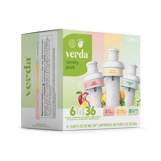 Refreshing Electrolyte Verda 6-Pack Variety Pack CT2I - Zero-Calorie Multi-Flavor Sip Pods for Water Bottle Detail