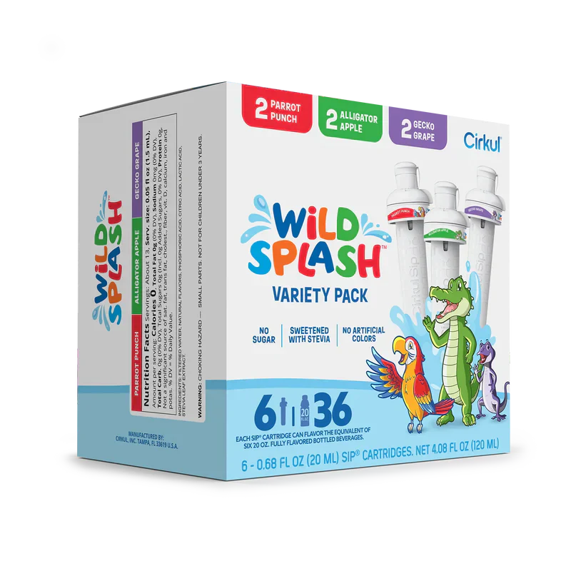 Refreshing Electrolyte Wild Splash 6-Pack Variety Pack 2TB7 - Electrolyte Hydration Enhanced Taste Cartridges Detail
